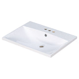 24" Bathroom Vanity Top Only White Basin 3-Faucet Holes  4" Faucet Available Ceramic - V.I.P Digital Presence