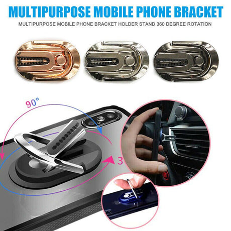 Multi-purpose Car Air Vent Mobile Phone Finger Ring Universal Phone Holder Bracket 360 Rotatable Stand For Iphone Samsung Huawei - V.I.P Digital Presence