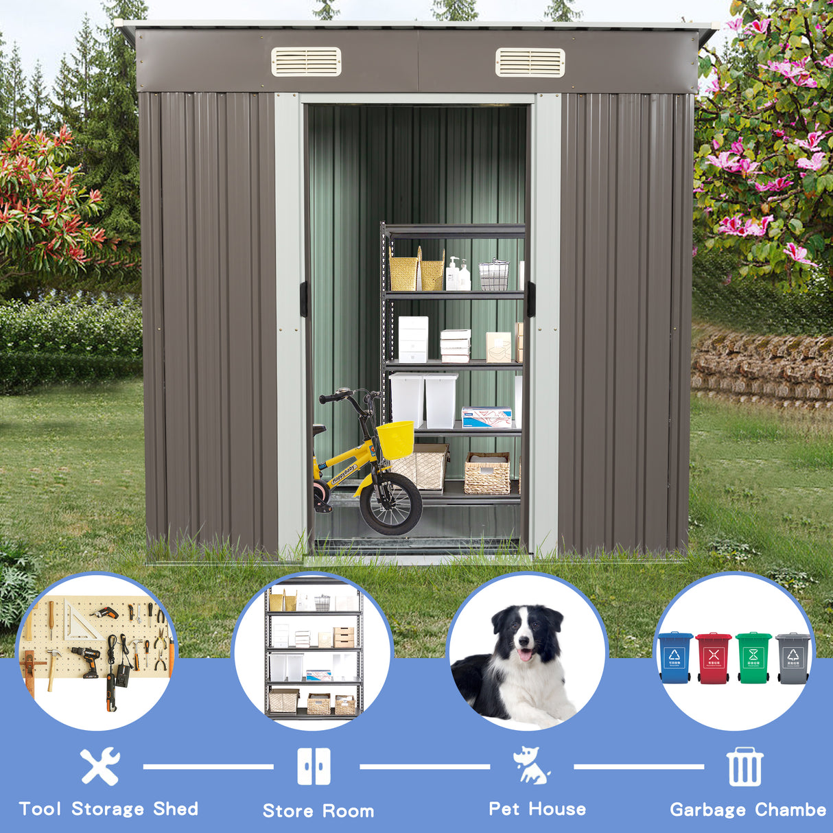 6ft x 4ft Outdoor Metal Storage Shed - V.I.P Digital Presence