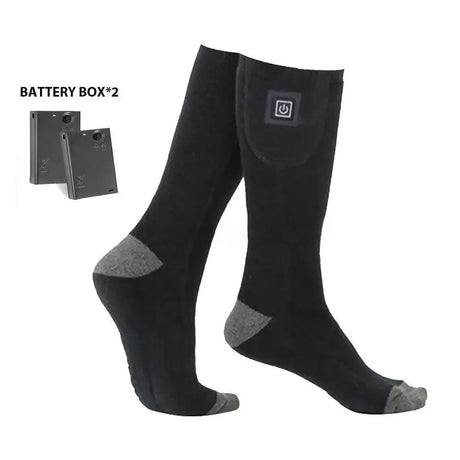 Winter Electric Heating Socks With Battery Box Rechargeable Anti-Cold Men Thermal Heated Foot Warmer Outdoor Camping Ski Sports - V.I.P Digital Presence
