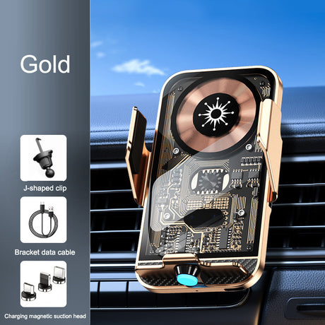 C11 car holder wireless phone charger infrared induction opening and closing navigation punk style transparent phone holder - V.I.P Digital Presence