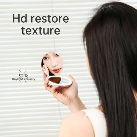 Mini portable LED light-emitting makeup mirror round stackable lighted beauty mirror - V.I.P Digital Presence