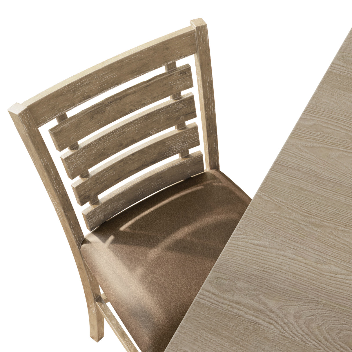 Set of 2 Dining Counter Height Chairs Modern Farmhouse Rustic Look Distressed Design Ladderback Solid Wood - V.I.P Digital Presence