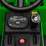 12V children ride the electric tractor "Black Knight" with a detachable storage tugboat and power display screen. - V.I.P Digital Presence