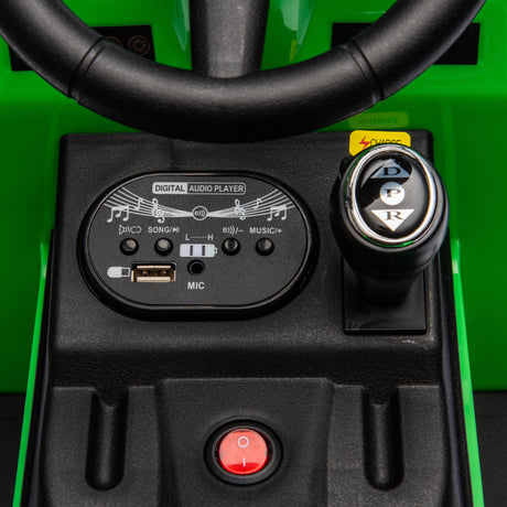 12V children ride the electric tractor "Black Knight" with a detachable storage tugboat and power display screen. - V.I.P Digital Presence