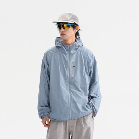 Camouflage Spliced Thin Hooded Sun Protection Clothing Men's Outdoor Sports Reflective Design Casual Jacket Trendy - V.I.P Digital Presence