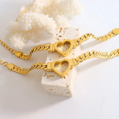 Titanium Steel Cutout Heart Bracelet - V.I.P Digital Presence