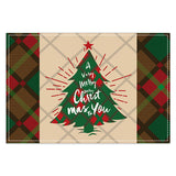 Christmas table mat with white linen snowman checkered print - V.I.P Digital Presence