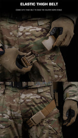 6354DO Left - handed Tactical Pistol Glock 17 Holster with X300U - A QLS Adapter, Leg Shroud, Drop, and MHA Leg Strap Kit - V.I.P Digital Presence