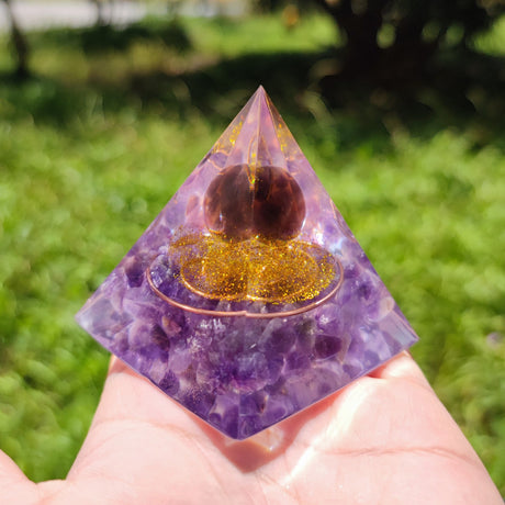 8cm foreign trade same style crystal ball pyramid crystal crushed stone drip resin pyramid ornament - V.I.P Digital Presence