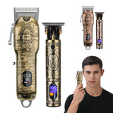 All Metal Hair Clipper Retro Oil Head Carving Scissors Machine Set USB Charging Electric Hair Clipper - V.I.P Digital Presence