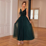 ElegantStyle Sexy Sleeveless Women's Shiny Mesh Splicing Swing Dress - V.I.P Digital Presence