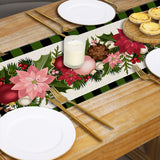 Christmas plaid linen table flag floral ball printed tablecloth entrance small tablecloth living room counter decoration tea flag - V.I.P Digital Presence