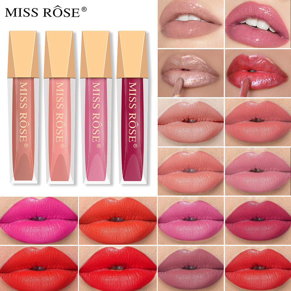 Matte Lip Gloss Liquid Pearlescent Lip Gloss Non Fading Non Stick Cup Velvet Lip Glaze Lipstick - V.I.P Digital Presence