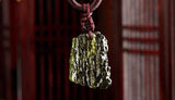 1Pcs Natural Czech meteorite pendant rough green meteorite jewelry necklace fine crystal gravel - V.I.P Digital Presence