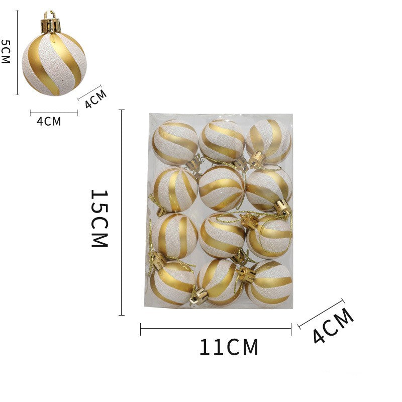 Christmas Ball Decoration Red and White Threaded Christmas Tree Hanging Decoration Hand drawn Christmas Ball Plastic - V.I.P Digital Presence