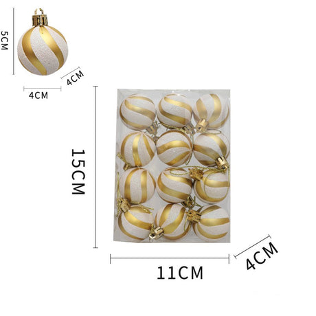 Christmas Ball Decoration Red and White Threaded Christmas Tree Hanging Decoration Hand drawn Christmas Ball Plastic - V.I.P Digital Presence