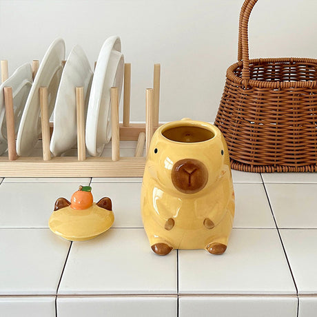 Fun 3D Capybara Mug Pair：3D capybara - designed mugs with handles & lids. A wonderful gift choice for girls. - V.I.P Digital Presence