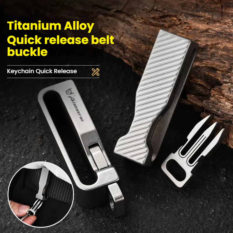 Titanium Waist Belt Buckle & Keychain. Portable EDC Outdoor Tool - V.I.P Digital Presence