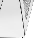 U-Can 13.8'' Silver Square Mirrored End Table, Modern Side Table with Crushed Diamond for Living Room, No Assembly Required - V.I.P Digital Presence