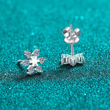 Moissanite 925 Sterling Silver Snowflake Shape Earrings - V.I.P Digital Presence