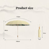 16-rib color rubber & gold aluminum alloy frame: new Chinese retro folding umbrella with sun protection and UV resistance.