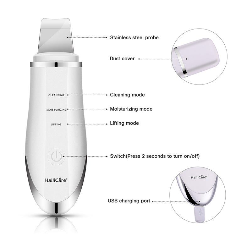 HailiCare Ultrasonic Peeling Machine To Remove Blackhead Peeling Instrument Pore Cleaning Ion Cleansing Instrument - V.I.P Digital Presence