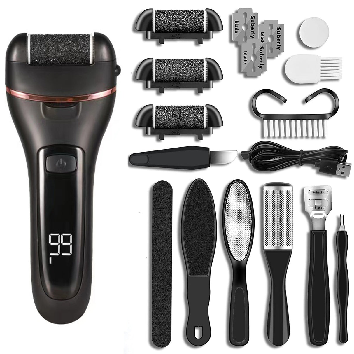 Electric foot grinder automatic rechargeable foot skin remover dead skin callus grinder pedicure tool - V.I.P Digital Presence