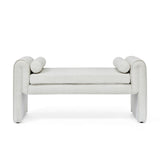 Bedroom storage stool, linen storage stool, large storage space, 50.39 inches white - V.I.P Digital Presence