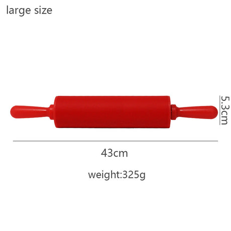 Wooden Handle Silicone Rolling Pin Rolling Pin Roller Flour Pin Small Medium And Large Household Baking Tools And Kitchenware - V.I.P Digital Presence