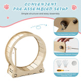 Indoor cat treadmill with carpet, tear device and latch natural wood, 39.4 inches long x 13.2 inches wide x 41.3 inches high - V.I.P Digital Presence