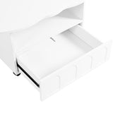 ON-TRANS flexible cream style coffee table with 2 brake wheels, drawers, large storage space, white, 39.37 '' x 23.6 '' - V.I.P Digital Presence