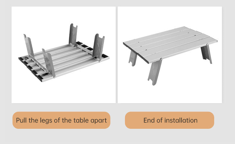 Mesa de picnic plegable, ligera, portátil y ultraligera, de aluminio, para acampar y hacer senderismo al aire libre.