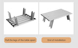Mesa de picnic plegable, ligera, portátil y ultraligera, de aluminio, para acampar y hacer senderismo al aire libre.