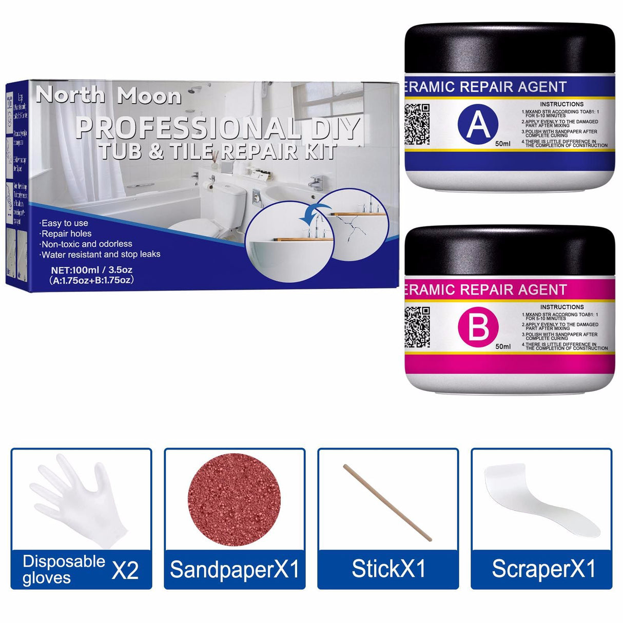North Moon Ceramic Floor Tile Repair Agent Household Ceramic Compensator AB Glue - V.I.P Digital Presence