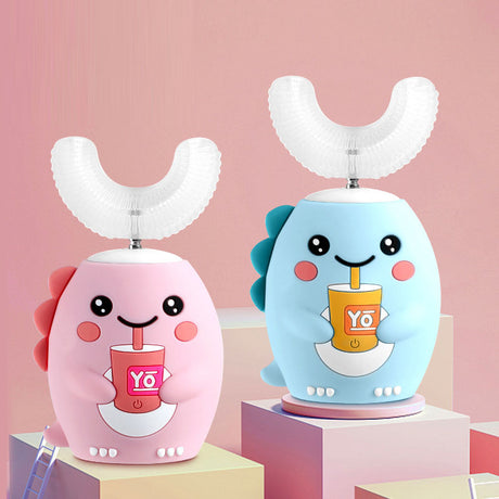 U-shaped electric toothbrush children's rechargeable 2-6-12-year-old rechargeable baby toothbrush U-shaped little dinosaur child - V.I.P Digital Presence