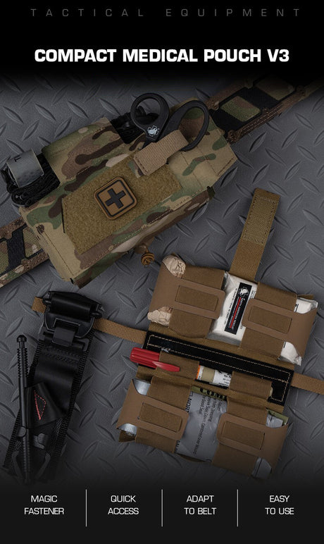 Compact Trauma Bag V3 GEN3 Style Agilit MD2 IFAK Tactical Medical First Aid Bag for Hunting Vest Plate Carrier Belt - V.I.P Digital Presence
