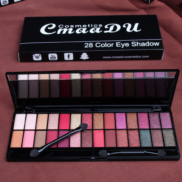 CmaaDU 28 Color Eyeshadow Palette Beginners Makeup Matte Pearlescent - V.I.P Digital Presence
