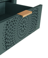 Hollow-Carved 3 Drawer Dresser Storage Chest with Metal Handles For Living Room Bedroom - V.I.P Digital Presence