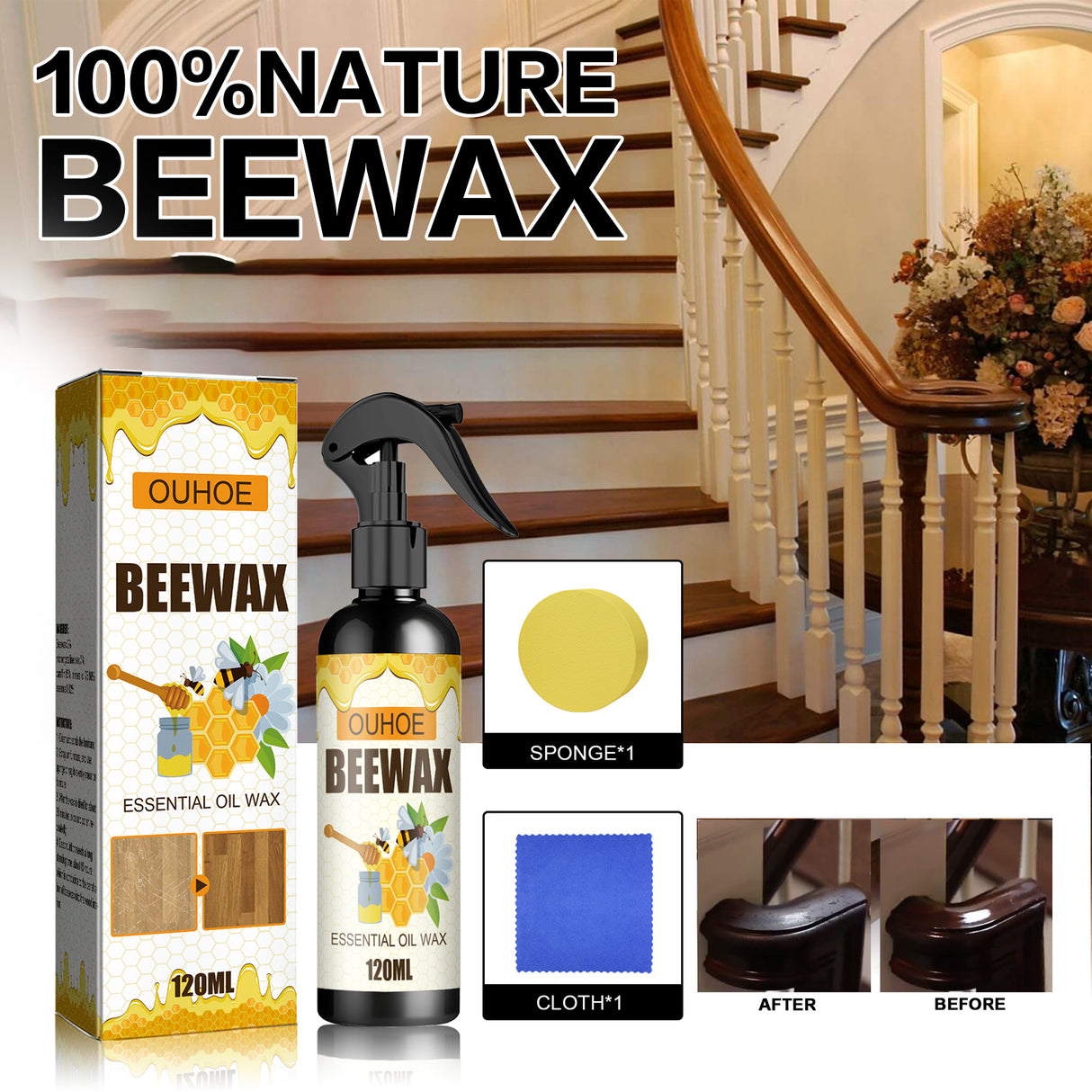Furniture Beeswax Spray, Furniture Floor Care Polishing Waterproof Anti-Cracking Scratches Refurbished Care Wax - V.I.P Digital Presence