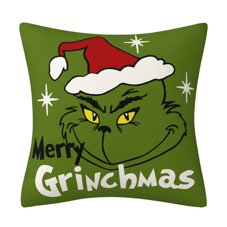 Grinch Christmas Pillow Cover Amazon Home Christmas Decoration Cushion Sofa Pillowcase - V.I.P Digital Presence