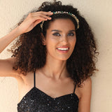 Crystal flower set with colorful glass diamond fine edge hair hoop - V.I.P Digital Presence