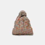 Contrast Cable-Knit Hat with Pompom - V.I.P Digital Presence