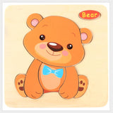 Rompecabezas 3D de madera para niños, juguete educativo de aprendizaje temprano con dibujos de animales, vehículo, rompecabezas de madera, #L505