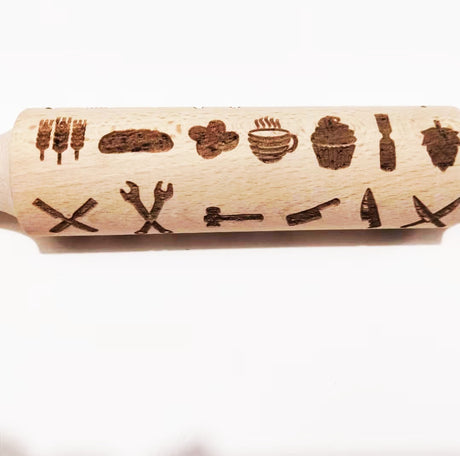 Wooden Rolling Pin Beechwood Laser Engraved Printed Rolling Pin Embossing Rolling Pin Christmas Flip Sugar Cookie Rolling Pin - V.I.P Digital Presence