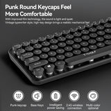 T-WOLF Thunder Wolf TF350 Wireless Keyboard and Mouse Set for Girls, Colorful Punk Retro Mouth Red Round Key Cap - V.I.P Digital Presence
