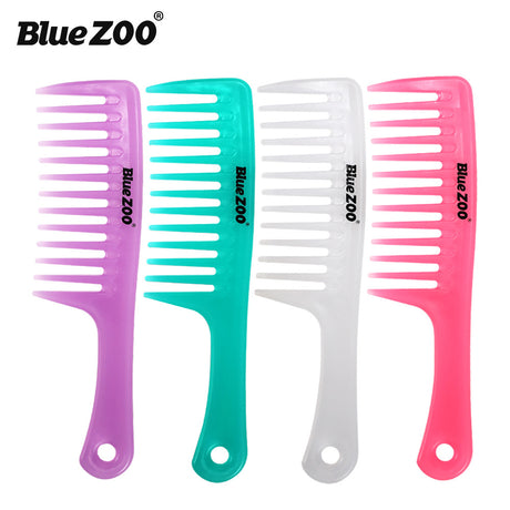 4 Colors Blue ZOO Candy Color Straight Handle Large Size Wide Tooth Comb Curling Comb Hairdressing Comb - V.I.P Digital Presence