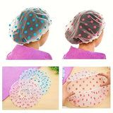 Thickened Shower Cap Wholesale Non-disposable Waterproof Polka Dot PVC Adult Bath Cap PE Oil-proof - V.I.P Digital Presence