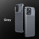 Metalen Warmteafvoer Telefoonhoes Voor Iphone 13 12 14 15 Pro Max Plus Koelende Geur Randloze Holle Aluminium Schokbestendige Hoes