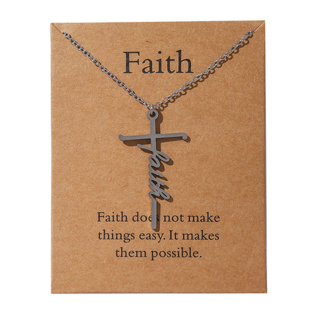 Faith Religious Gift Stainless Steel Cross Collarbone Chain Sweater Chain - V.I.P Digital Presence